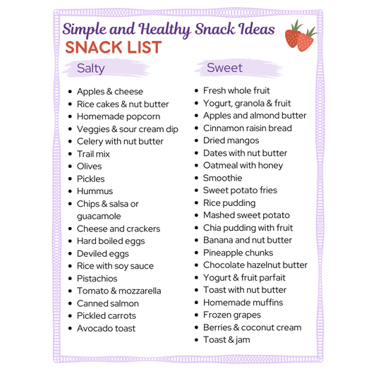 Healthy Snack List to Empower Kids & Teens to Eat Healthy and Fix Their Own Snacks